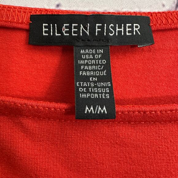 Eileen Fisher Red Short Sleeve T-Shirt Dress Size Medium Patriotic - Picture 4 of 6